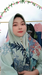Hijab Instan Ziper Resleting Motif  Bunga Seragaman Bahan Voal Premium Terbaru