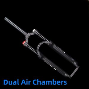 Quick Release Lockable Double Chamber Air Shock Absorber Mountain Bike Fork 26/27.5/29 Inch Shock Resistant Shoulder Line Control