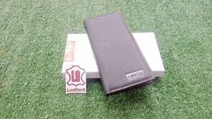 Dompet Pria Panjang Polos / Dompet Panjang Lipat Dua Kulit Fashion Pria