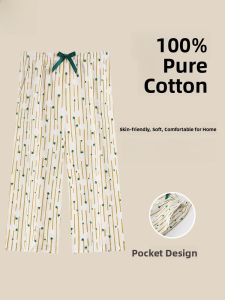 Miiow | Pure Cotton Breathable Long Pants Sleepwear Womens Loose Comfortable Summer Home Clothes Outdoor Wearable Casual Leisure