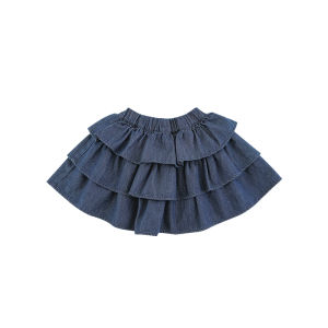 Váy Ngắn Denim Mỏng Thoáng Khí Mát Mẻ Cho Bé Gái Mùa Hè Váy Ngắn Denim Pha Trộn Cotton Pha Trộn Thường Ngày Cho Bé Gái