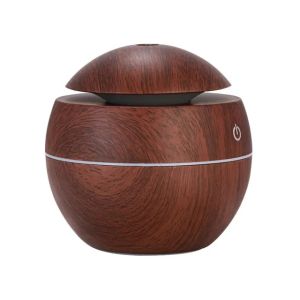Air Humidifier Ultrasonic USB Aroma Diffuser Wood Grain LED Night Light Electric Essential Oil Diffuser Aromatherapy Home 130ML