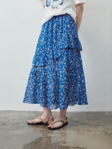 Toyouth | Vintage Floral Half Skirt Irregular Ruffle Sweet and Cool Design