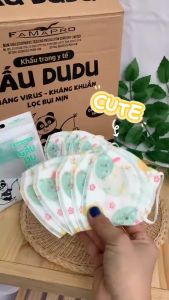 Set 10 Khẩu Trang Cho Bé 1- 5 Tuổi Gấu Du Du Khẩu Trang Trẻ Em 3D Ngăn Bụi Mịn Kháng Khuẩn Tốt