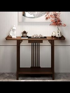 Solid Wood Console Tables Bamboo Accent Table Entryway Shelf Plant Stand Corner Shelf Console Table