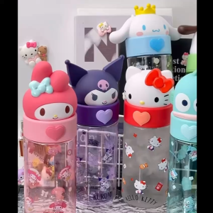 🩵 READY STOCK 🩵 Sanrio Disney 100% BPA-Free Tritan Kids Children Cute Cartoon Straw Water Bottle