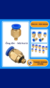 [Combo 5 cái] Đầu nối hơi ren ngoài Ống 4mm -  Răng ngoài M5 M9.6 M13