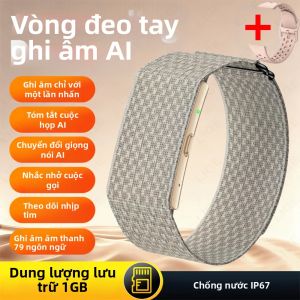 LIGE | Vòng Đeo Tay Thông Minh Ghi Âm Giọng Nói LIGE AI Không Màn Hình Theo Dõi Sức Khỏe Với Hơn 160 Chế Độ Thể Thao Chức Năng Phiên Âm Cuộc Họp Dành Cho Người Lớn