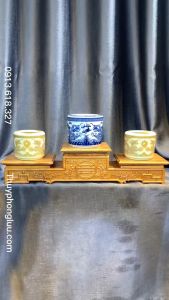 Tam sơn thờ bục kê bát hương chiện gỗ gõ mặt 20 sâu 15cm