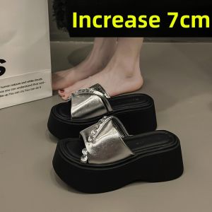 DINGMUYI | Elevating 7cm Sandals for Short Women Light Slimming Comfortable