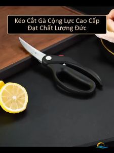 Kéo Cắt Gà Trợ Lực Siêu Nhẹ SSGP Kéo Làm Bếp Đa Năng Thép Đức Chuyên Cắt Xương Gà Vịt Cạo Vảy Cá Không Tốn Sức Có Chốt An Toàn