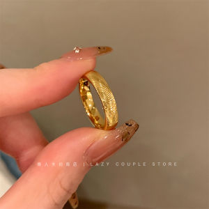 Titanium Steel Cats Eye Ring Womens Simple Design High-End Feeling Gold Color Ring Finger Ring Fashion Jewelry Index Finger