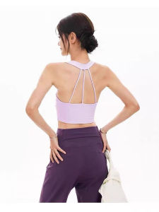 V-Neck Fixed Padded Quick-Dry Sports Bra