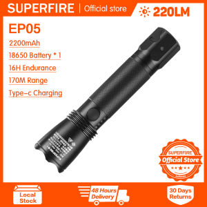 SUPERFIRE EP05 Powerful LED Explosion Proof Flashlight USB Rechargeable Torch Waterproof Light High Power Lamp for Outdoor Camping
