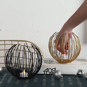 Nordic Style Metal Candelabra Echinus Shape Gold Silver Candle Holder for dia4cm Candle Home Decor