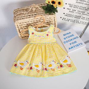 Stylish Summer Dress for Girls Childrens Clothing Baby Girls Skirt Ins Style One-Month Celebration Hundred Days Vest Dress