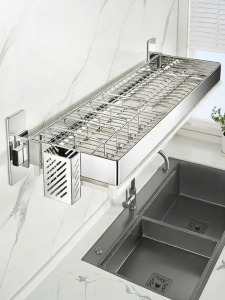B&W | No-Drilling Stainless Steel Wall Mounted Dish Rack