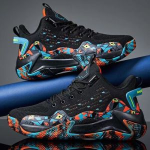 Men Korean Fashion Breathable High Cut Sports Sneakers Basketball Shoes Comfortable Outdoors Casual Black Rubber Shoes For Men