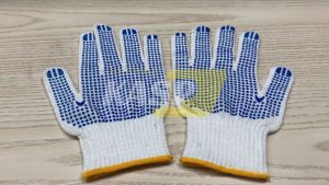 1 Pairs Blue Dispensing Glue Construction Gloves Safe Anti-Slip And Wear-Resistant Working Nylon Glove