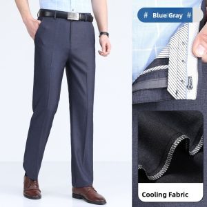 WEISHIJUE | Summer Lightweight Mens Ice Silk Senior Mens Loose Straight Leg Pants