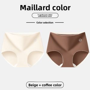 miiow | Pure Cotton Womens Underwear Breathable Antibacterial Triangle Shorts High Waist Comfortable Seamless Panties Spring 2025