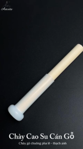 [Amrita] Chày cao su trắng cán gỗ gõ chuông thạch anh và chuông đồng CXNP141