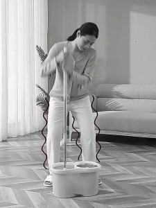 Spin Mop Set With Bucket  (2 Mop Clothes) 360 Rotating Floor Mop Quick Dry Wash Mop Labor-Saving Spinning Mop Set
