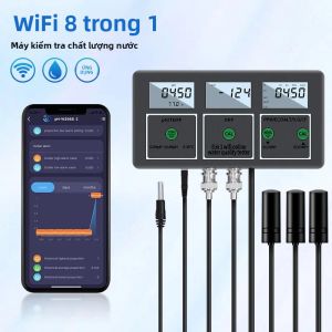 Máy Kiểm Tra Chất Lượng Nước Kỹ Thuật Số Wifi Đa Thông Số PH/ORP/EC/CF/TDS/SALT/S.G/Temp Với Ứng Dụng Giám Sát Từ Xa Cho Bể Cá