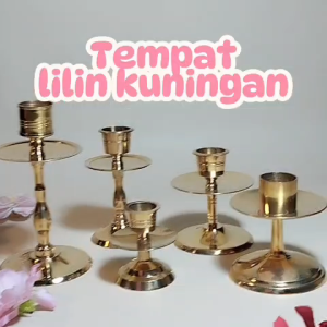 Tempat Lilin Kuningan / Candle Holder Kuningan Model Tancap Kaki