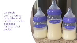 Lansinoh Anti-Colic Baby Bottles for Breastfeeding Babies with NaturalWave® Teat GB 240ml
