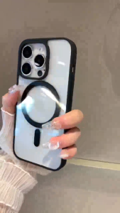 For iPhone 17 16 15 14 Pro Max Air Plus 16e 13 12 Pro Max Mini 11 Pro Max XS XR X 8 7 Plus + SE 2020 Transparent Clear Acrylic Hard Shockproof Phone Case Wireless Charging Phone Casing Fashion Simple Silicone Edge Protective Cover Shell
