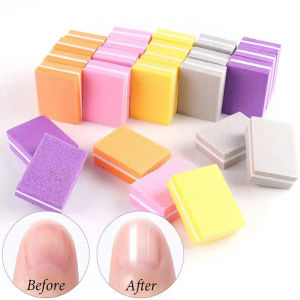 Mini Tofu Block Nail Repair File Sponge Cube Double Sided Nail File Polishing Sponge Block COD -🌈Ninestar