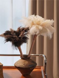 RORK | Dust Removing Static Thickened Feather Duster Wooden Handle