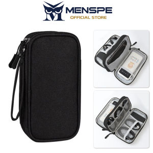 MENSPE กระเป๋าเก็บข้อมูลดิจิตอลสองชั้นถุงเก็บสายเคเบิล USB ถุงจัดเก็บอุปกรณ์อิเล็กทรอนิกส์การเดินทางมัลติฟังก์ชั่กระเป๋าอุปกรณ์เสริมกระเป๋าจัดเก็บอุปกรณ์ U ดิสก์ฮาร์ดไดรฟ์อุปกรณ์ชุดหูฟัง