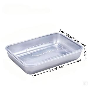 JETTING | N$ Stainless Steel Food Storage Container Rectangle Dish with Cover Noodles Fruit Tray Lunch Box Thick Refrigerator Plate