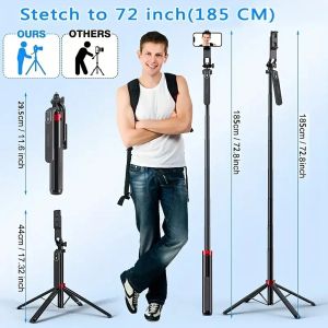 Chân Máy Ảnh Nhôm Di Động Có Điều Khiển Từ Xa Không Dây 360 Độ ° Chức Năng Xoay Cho Điện Thoại & Camera Để Quay Video Phát Trực Tiếp Vlog Tương Thích Với iPhone Android GoPro