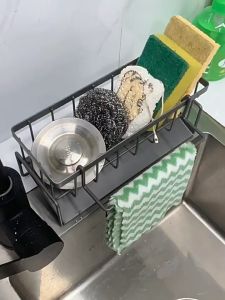 【Free Towel】Rotating Drain Soap Holder Sponge Holder Dishcloth Holder With Drainage Function Hanging Kitchen Accessories Organizer Sink Rack Babalux