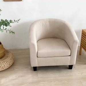 Elastic Club Chair Cover Jacquard Tub Chairs Slipcovers Solid Color Single Bar Armchair Sofa Covers for Living Room Home Decor