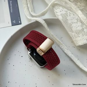 สายนาฬิกาแม่เหล็กไนลอนสำหรับ Apple Watch 45 มม. 41 44 40 มม. ซีรีส์ 11 10 46 42 มม. สายรัดข้อมือแบบนุ่มสำหรับ IWatch Ultra3 49 มม. 9 7 8 6 5 4