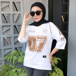 FashionityID - Kaos Jersey Oversize Wanita Katun Combed 20s PREMIUM || Baju Jersey Wanita Oversize