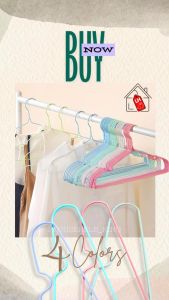 LH 1PCS Stainless Steel PE Coated Clothes Hanger Baju Penyangkut Baju Cloth Hanger Aesthetic Durable 衣架