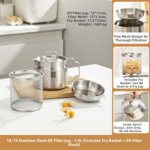 YIYIPAI | Home Deep Fryer Large Capacity With Strainer