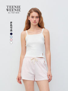 Teenie Weenie BearNova2025 Autumn New Womens Fashion Slim Fit Strap Vest Simple Style Asymmetric Cotton T-Shirt for Teens