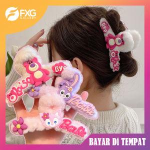 FXG Jepit Rambut Bulu Dengan Manik Karakter Lucu Korea Jepitan Aksesoris Anak & Dewasa KCR08