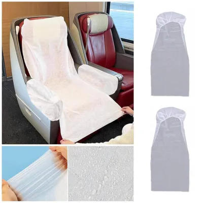 🇲🇾🐼3pcs/set Disposable Seat Covers with 2 handles Non-Woven Fabric Protective Covers for Travel Train Bus Car Office Cinema