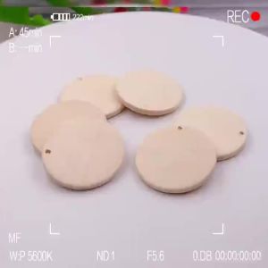 100Pcs/Bag 35mm Blank Wooden Keychain with Key Ring set single hole Round for DIY Craft Gifts