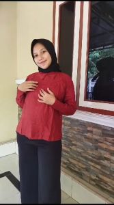 Sisil Blouse Katun Polo Linen Lengan Balon Busui