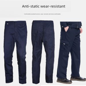 Mens Work Trousers Autumn Winter Wear Resistant Car Repair Construction Site Anti Static Work Pants Cotton Polyester Blend