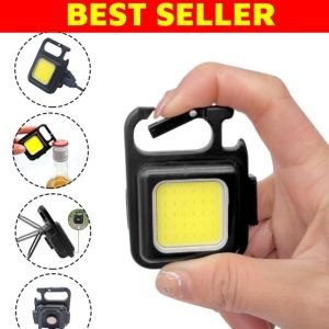 Đèn pin siêu sáng đeo móc khóa đa năng sạc usb tiện dụng bản cao cấp chống nước đèn led mini COB 800 Lumens