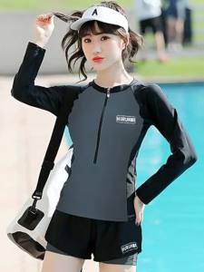 VM.ชุดว่ายน้ำแขนยาว ชุดดำน้ำ ดำน้ำ ชุดว่ายน้ําชายหาด คู่รัก ชุดว่ายน้ำ ผู้ชายและผู้หญิง กันUV ส่งจากไทย